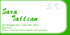 sara tallian business card